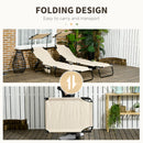 Outsunny 2 Piece Folding Sun Loungers with Adjustable Backrest, Tan Brown