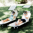 Outsunny 2 Piece Folding Sun Loungers with Adjustable Backrest, Tan Brown
