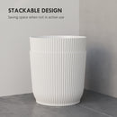 Outsunny Set of 2 Round Plant Pots Outdoor 22cm for Garden, White