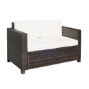 Outsunny Rattan Sofa 2 Seater - Brown