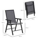 Outsunny 2-PCS Garden Armchairs Outdoor Patio Folding Modern Furniture Grey