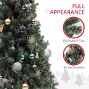 HOMCOM 5ft Artificial Christmas Tree With LED Lights And Blue Decorations