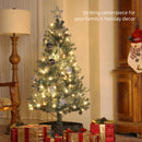 HOMCOM 5ft Artificial Christmas Tree With LED Lights And Blue Decorations