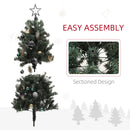 HOMCOM 5ft Artificial Christmas Tree With LED Lights And Blue Decorations