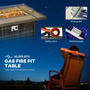 Outsunny 5 PCs Rattan Garden Furniture Set with Gas Fire Pit Table, Grey