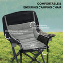 Outsunny Camping Chair For Adults, Padded Folding Chair - Green/Grey