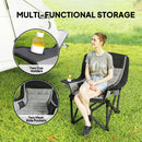 Outsunny Camping Chair For Adults, Padded Folding Chair - Green/Grey