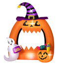 Outsunny 4.9FT Tall Halloween Inflatable Pumpkin Archway w/ Cute Ghost