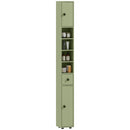 Kleankin Slim Bathroom Cabinet, Toilet Roll Storage W/ Open Shelves, Green