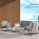 Outsunny 4 Piece Rattan Garden Furniture Set with Cushions, Natural