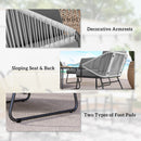 Outsunny 4 Piece Rattan Garden Furniture Set with Cushions, Natural
