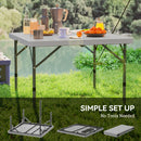 Outsunny 3ft Folding Camping Table with 2 Adjustable Height,
