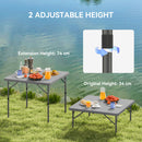 Outsunny 3ft Folding Camping Table with 2 Adjustable Height,