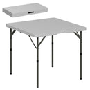 Outsunny 3ft Folding Camping Table with 2 Adjustable Height,