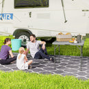 Outsunny 3ft Folding Camping Table with 2 Adjustable Height,