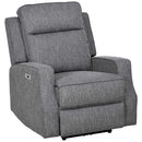 HOMCOM Electric Armchair, Fabric Recliner Chair with USB Port, Charcoal Grey