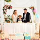 Outsunny Wedding Arch Backdrop Stand, Gold Wedding Arch with U-shaped Stakes