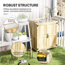Outsunny Wooden Garden Storage Shed w/Hinged Roof and Shelf, Natural Wood
