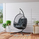 Outsunny Hanging Egg Chair With Stand, Cushions For Garden