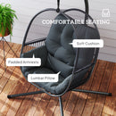 Outsunny Hanging Egg Chair With Stand, Cushions For Garden