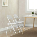 HOMCOM 2 Pack Padded Folding Chairs with Cushioned Seat and Metal Frame White
