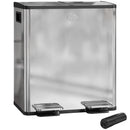 HOMCOM 2 X 20L Dual Kitchen Bin Pedal Bin For Recycling And Waste