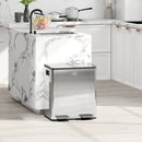 HOMCOM 2 X 20L Dual Kitchen Bin Pedal Bin For Recycling And Waste