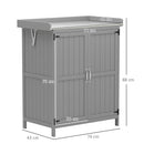 Outsunny Wooden Garden Storage Shed w/Hinged Roof and Shelf, Grey