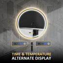 HOMCOM Illuminated Bathroom LED Mirror Round Wall Mounted Mirror Gold
