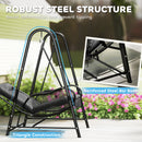 Outsunny Rattan Swing Chair with Stand and Seat Cushion