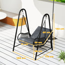 Outsunny Rattan Swing Chair with Stand and Seat Cushion