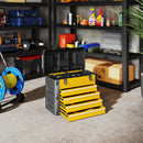 HOMCOM 4 Drawers Large Tool Box, Steel Toolbox With Handle