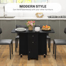 HOMCOM Folding Dining Table, Drop Leaf Table With Drawers Distressed