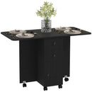 HOMCOM Folding Dining Table, Drop Leaf Table With Drawers Distressed