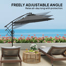 Outsunny 3(m) Cantilever Banana Parasol with Cover Wind Strap UPF50+