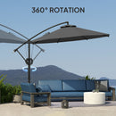 Outsunny 3(m) Cantilever Banana Parasol with Cover Wind Strap UPF50+