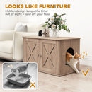 PawHut Cat Litter Box Enclosure, Litter Box Furniture, Walnut Brown