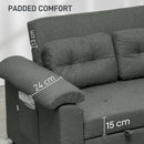 HOMCOM Click Clack Sofa Bed 2 Seater Sofa Bed for Living Room
