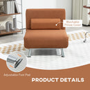 HOMCOM Single Folding 5 Position Convertible Sleeper Chair Bed