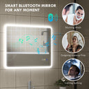 HOMCOM Bluetooth Bathroom Mirror With LED Lights Wall Mounted