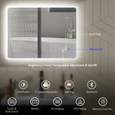 HOMCOM Bluetooth Bathroom Mirror With LED Lights Wall Mounted