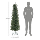 HOMCOM Artificial Pencil Christmas Tree with  Branches, Green