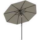Outsunny Garden Umbrella Parasol Sun Shade Aluminium Light Grey, 2.7M