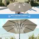 Outsunny Garden Umbrella Parasol Sun Shade Aluminium Light Grey, 2.7M