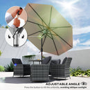 Outsunny Garden Umbrella Parasol Sun Shade Aluminium Light Grey, 2.7M