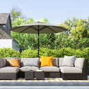 Outsunny Garden Umbrella Parasol Sun Shade Aluminium Light Grey, 2.7M