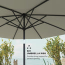 Outsunny Garden Umbrella Parasol Sun Shade Aluminium Light Grey, 2.7M
