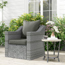 Outsunny Garden Chair Cushion Set with 1 Seat and 1 Back Pad, Light Grey
