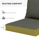 Outsunny Garden Chair Cushion Set with 1 Seat and 1 Back Pad, Light Grey