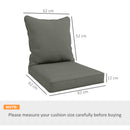 Outsunny Garden Chair Cushion Set with 1 Seat and 1 Back Pad, Light Grey